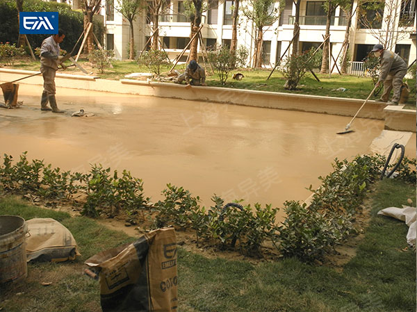 苏州某小区压花地坪施工任务圆满完成