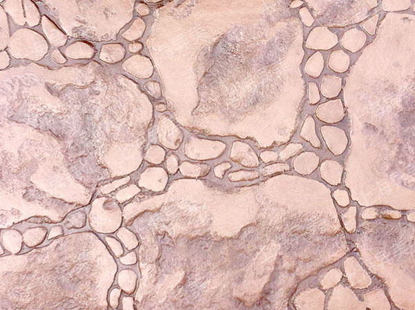 小鹅卵石嵌缝混凝土压花地坪